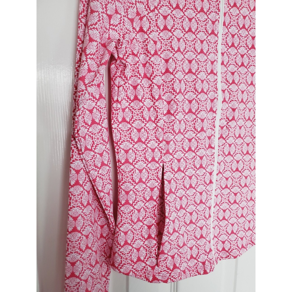 Sigrid Olsen Golf & Tennis Jacket Pink White Floral Geometric Full Zip XS - Picture 3 of 11
